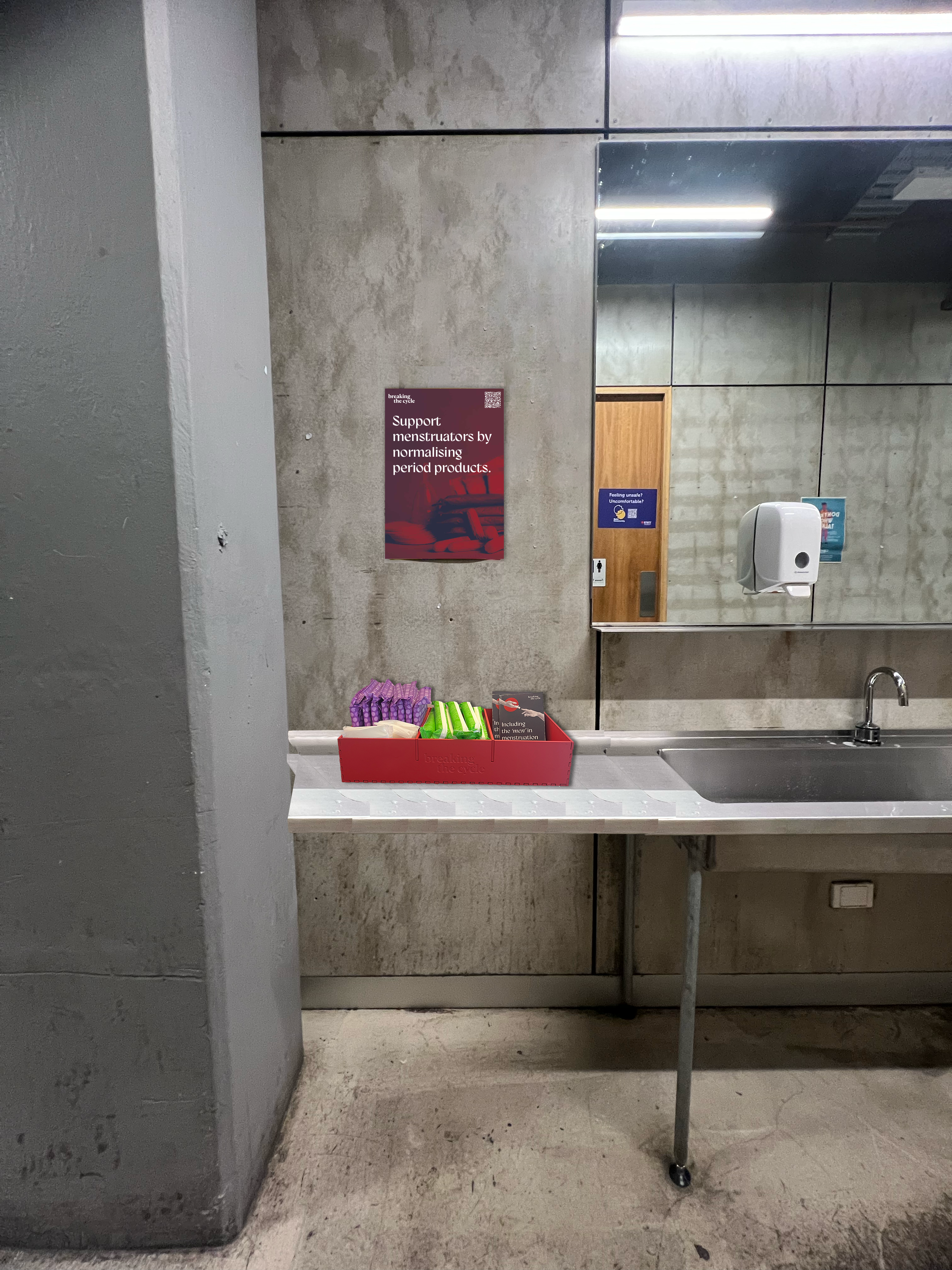 Menstrual care station installed in a common space