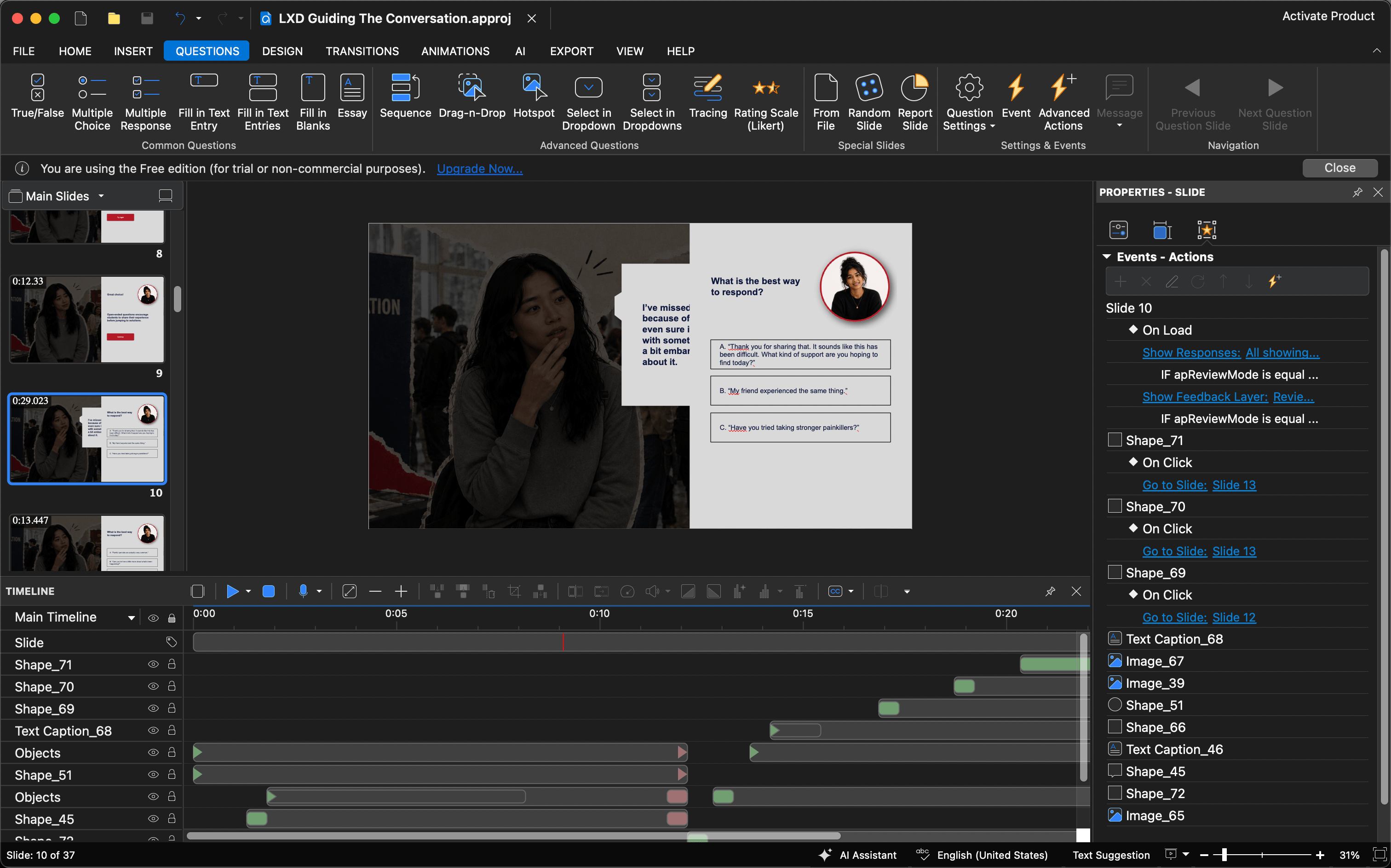 Development of the interactive prototype, part 1
