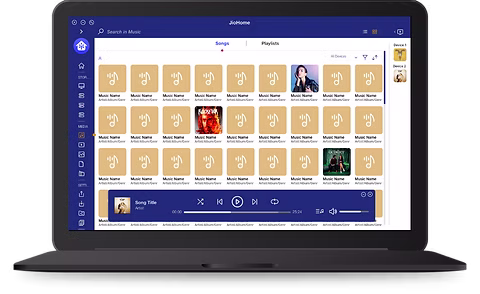 JioHome web app screen, media library