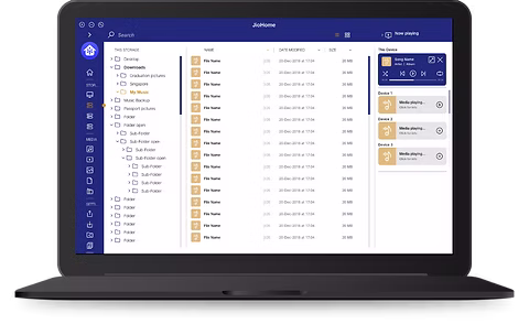 JioHome web app screen, playlists