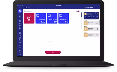 JioHome web app screen, radio