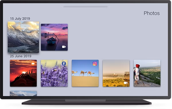 Photos and videos from cloud screen
