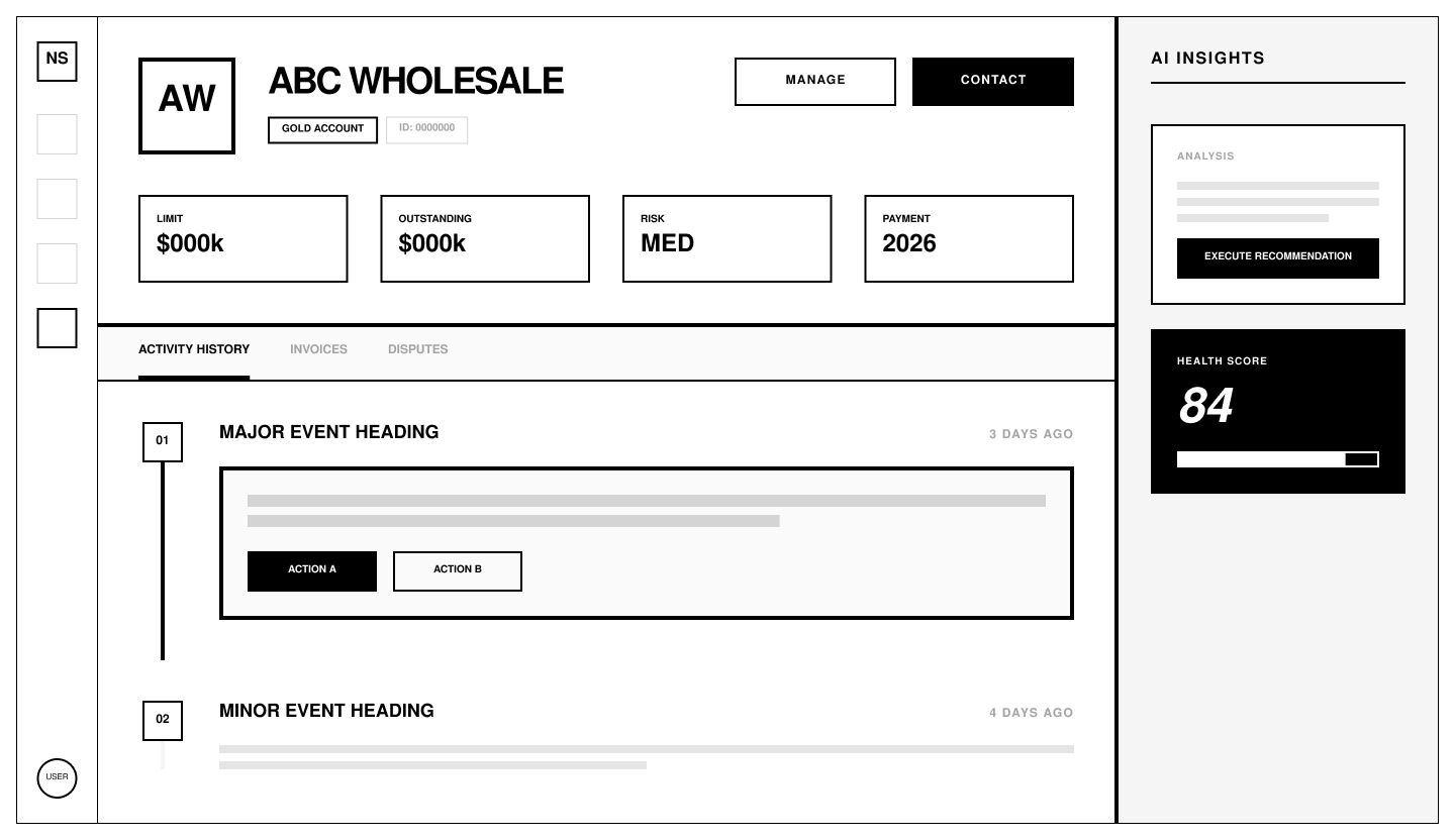 Customer details wireframe