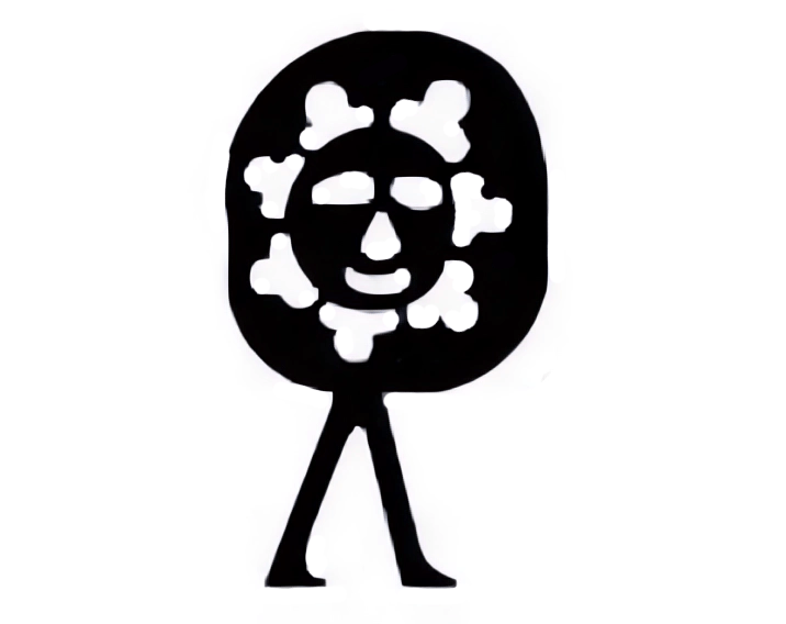 The Walking Sun brand mark, a walking figure with sun and bone motifs